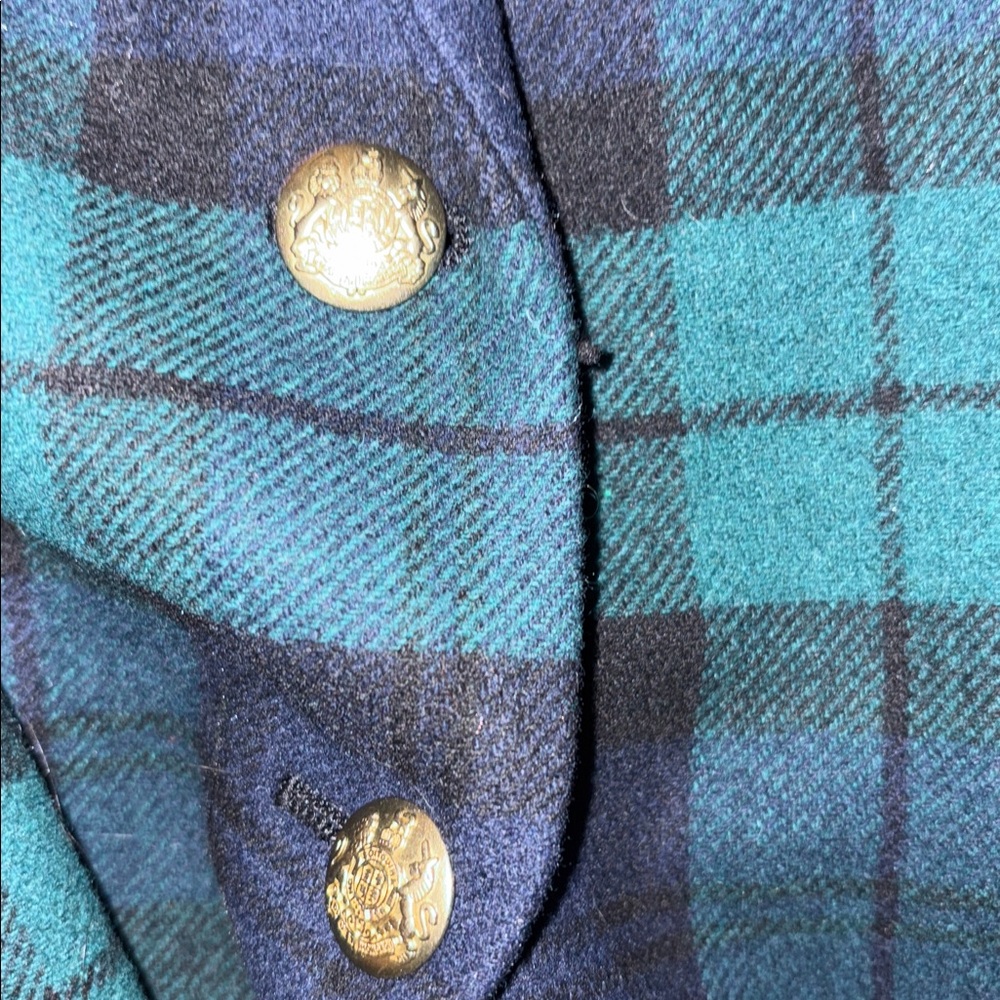 J.Crew Black Watch Plaid Wool-Blend Schoolboy Blazer, green - Picture 7 of 7